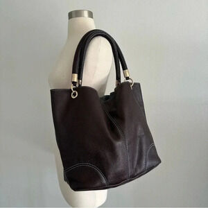 Lancel Paris Brown Leather Shoulder Bag
